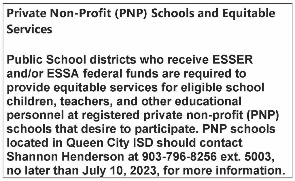 PNP Schools and Equitable Services Notification